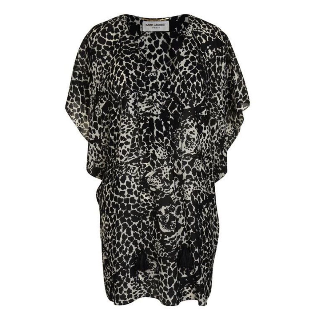 Saint Laurent Leopard Kaftan Dress