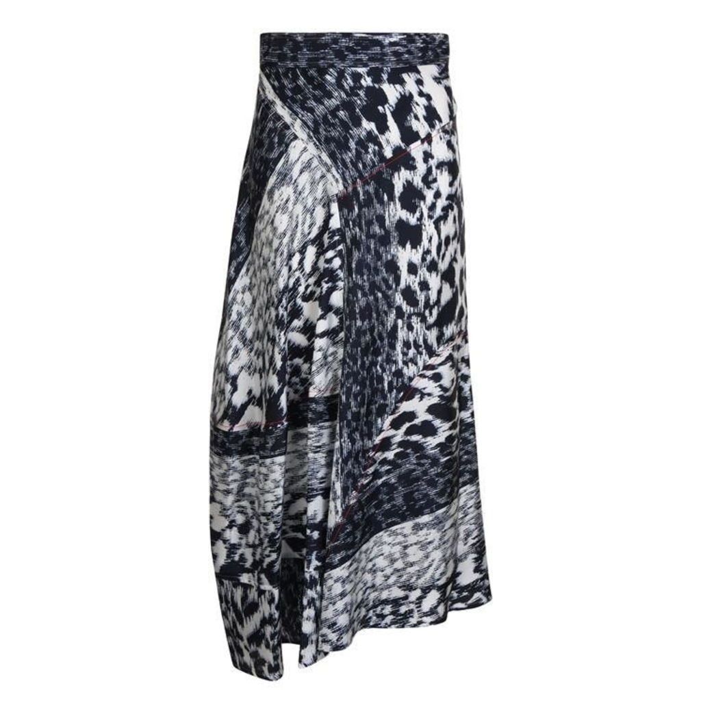 Victoria Beckham Leopard Print Midi Skirt