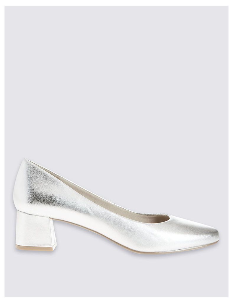 M&S Collection Low Block Heel Court Shoes with Insolia