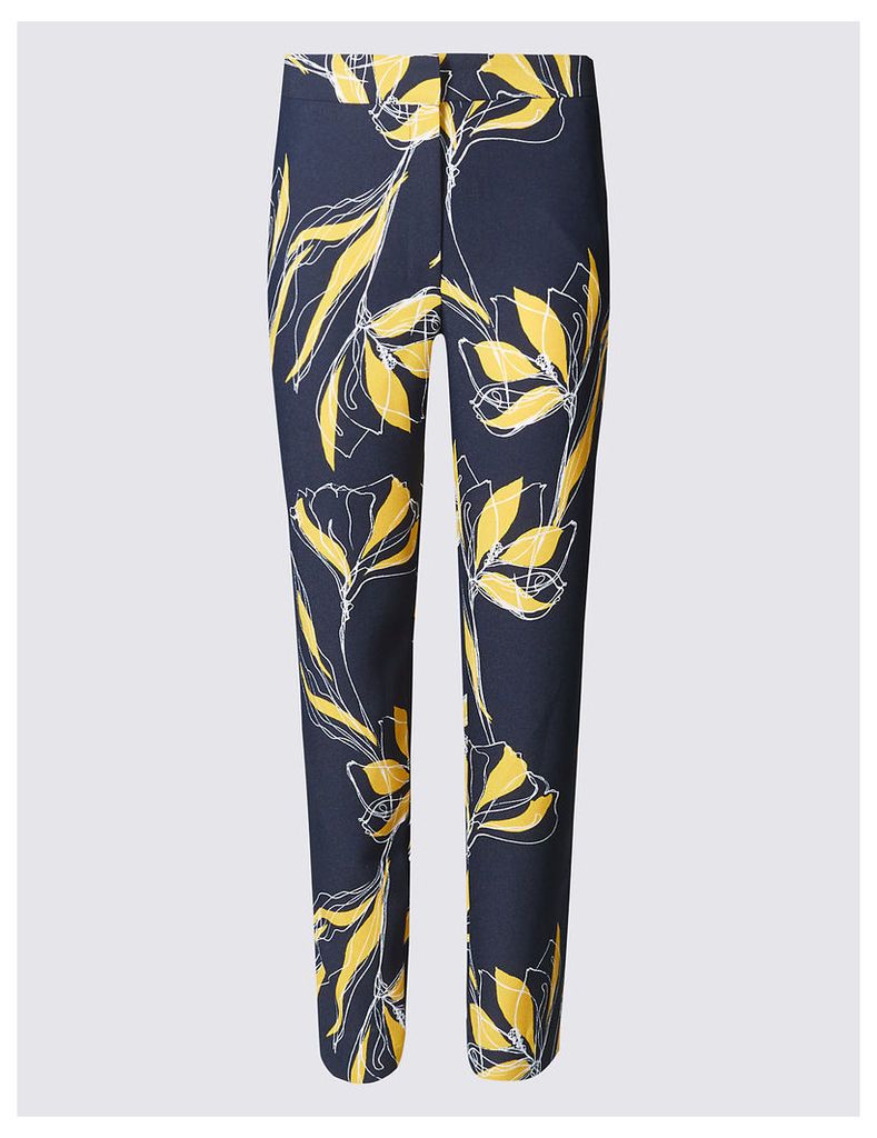 M&S Collection Floral Print Tapered Leg Trousers