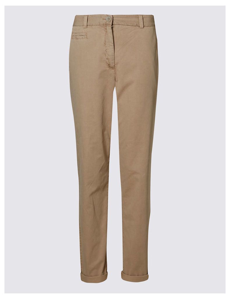 M&S Collection Pure Cotton Turn Up Standard Chinos
