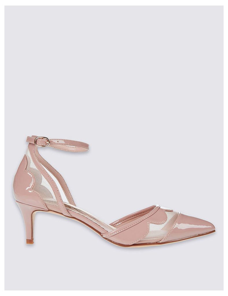 M&S Collection Kitten Ankle Strap Court Shoes