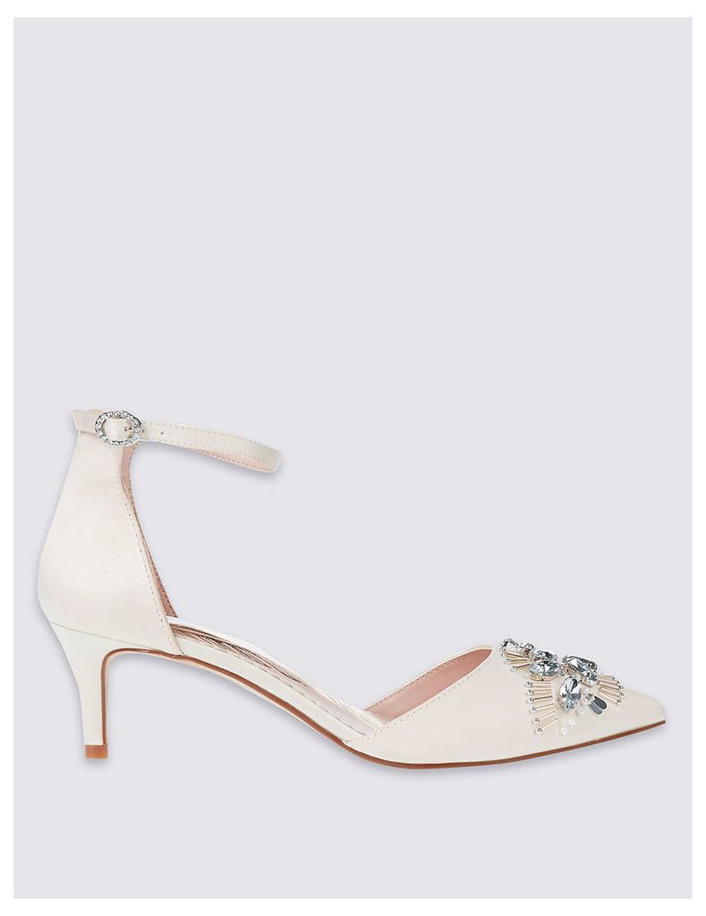 M&S Collection Kitten Satin Court Shoes