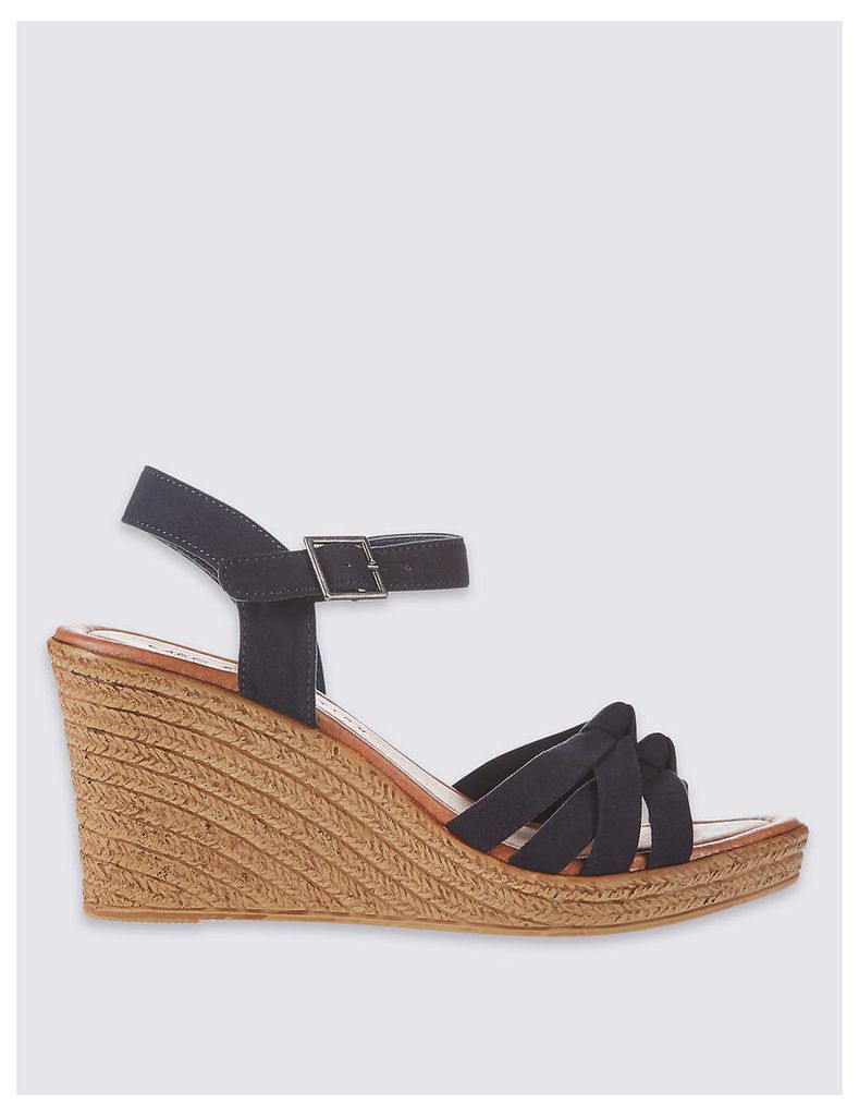M&S Collection Wedge Heel Knot Crossover Sandals