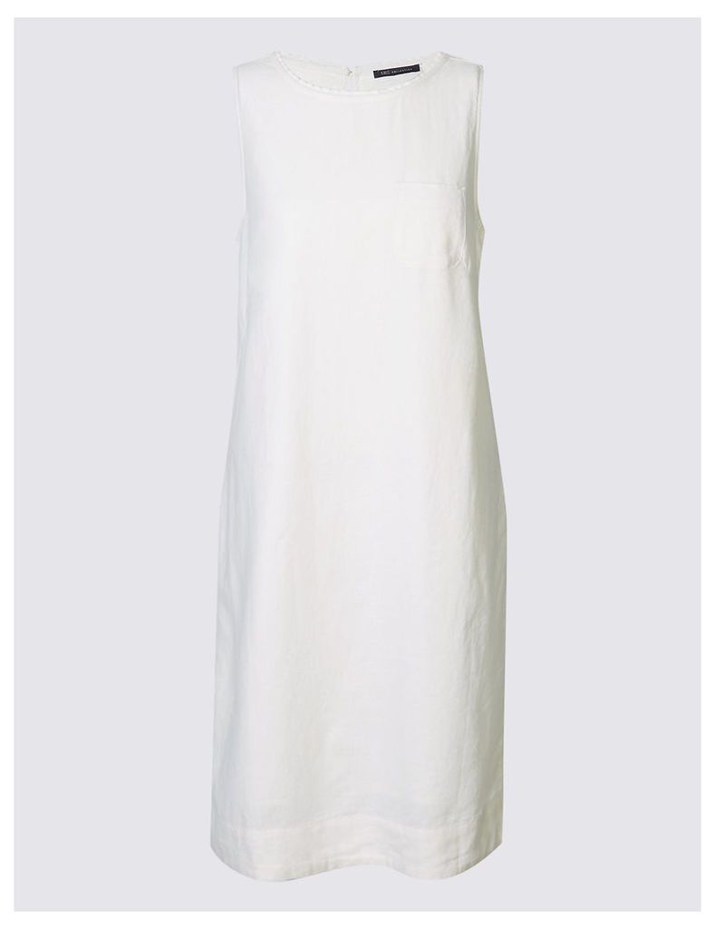 M&S Collection Linen Blend Scallop Neck Tunic Dress