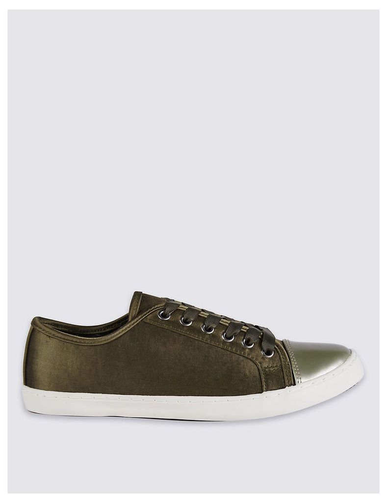 M&S Collection Lace-up Satin Trainers
