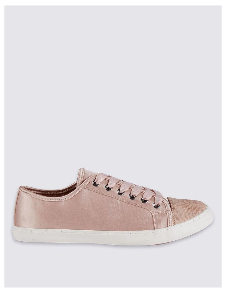 M&S Collection Lace-up Satin Trainers