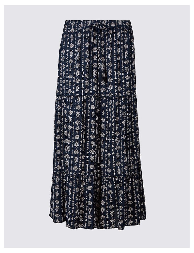 M&S Collection Printed Straight Maxi Skirt