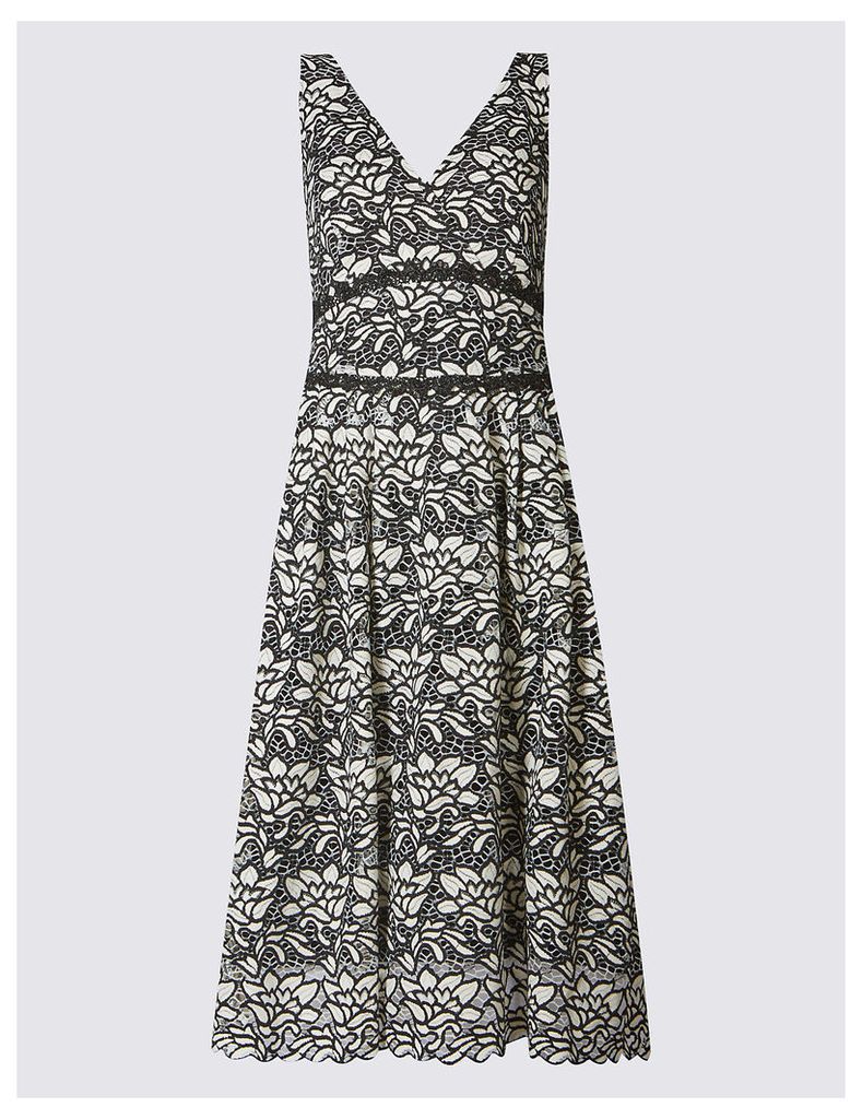 M&S Collection Floral Lace Sleeveless Skater Dress
