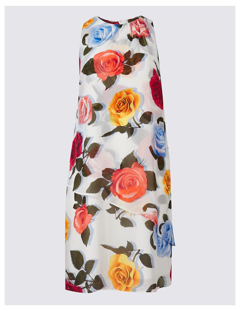 M&S Collection Floral Print Double Layer Tunic Dress