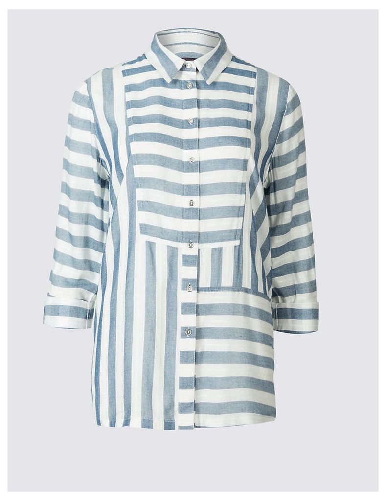 M&S Collection Modal Blend Striped Long Sleeve Shirt