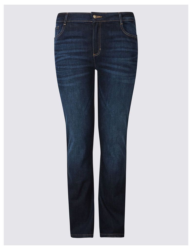 M&S Collection PLUS Ozone Mid Rise Slim Bootcut Jeans