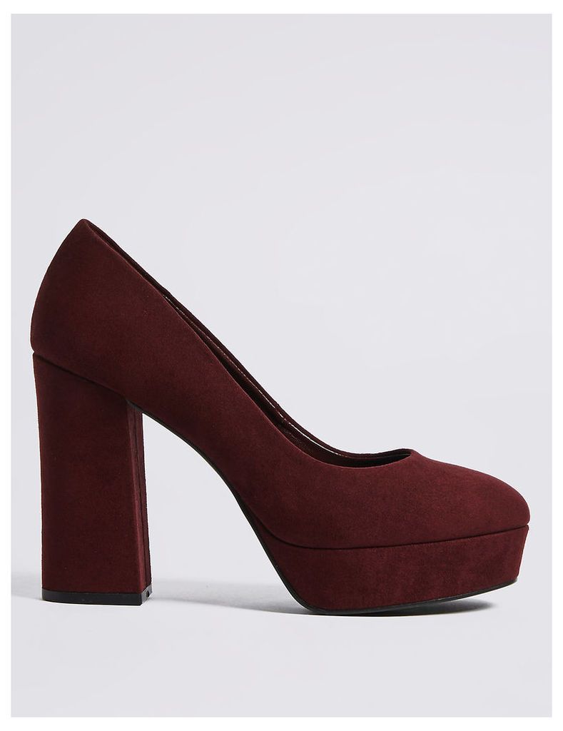 M&S Collection Block Heel Closed Toe Court Shoes