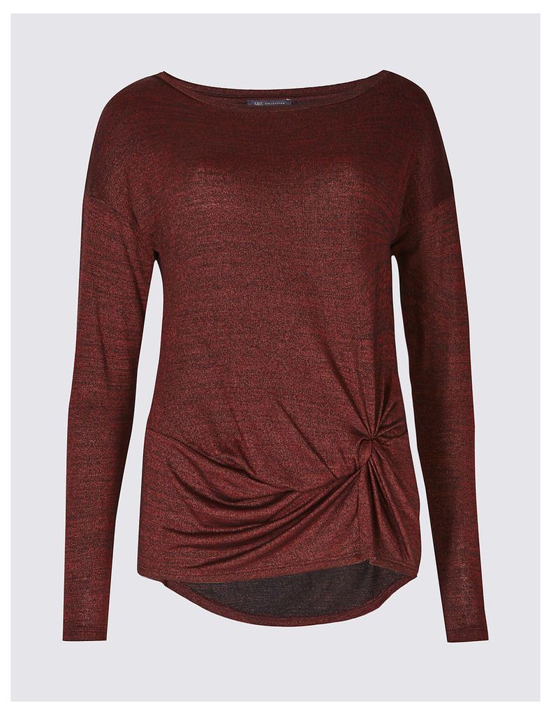 M&S Collection Metallic Knot Front Long Sleeve T-Shirt