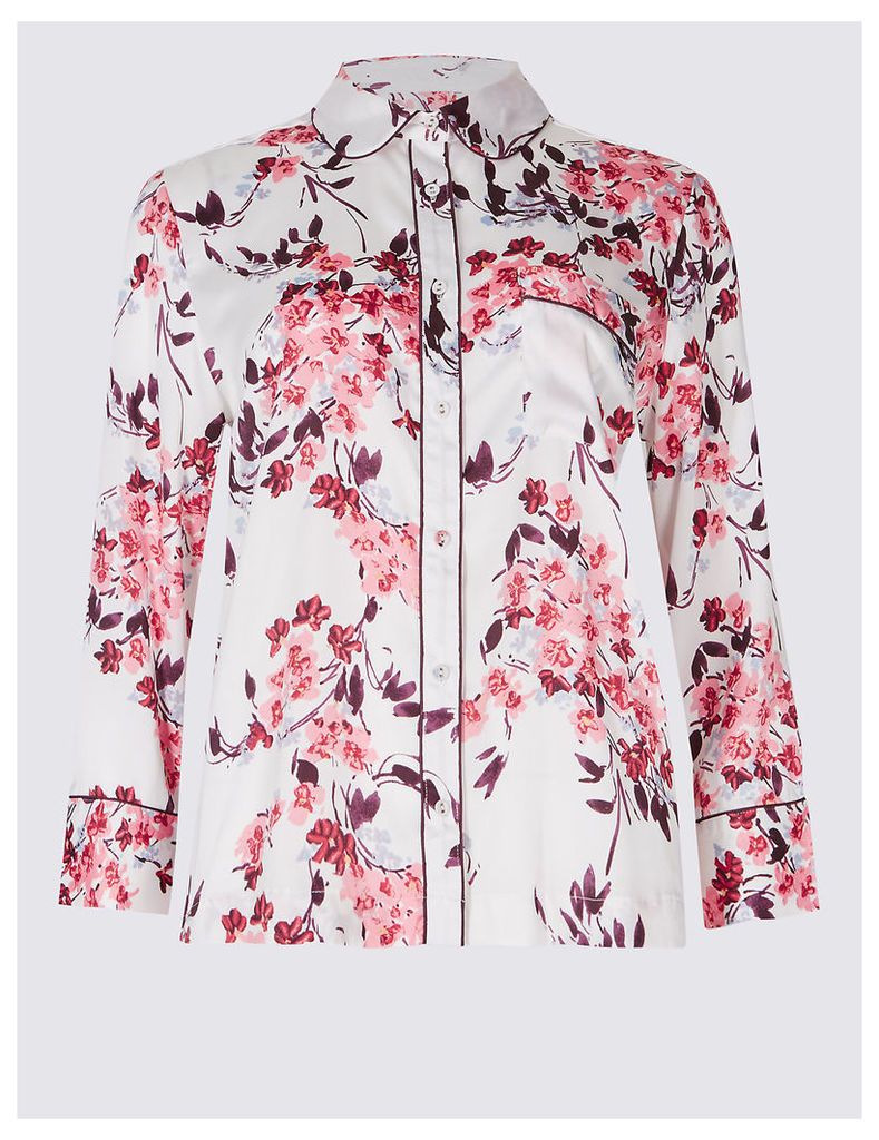 M&S Collection Floral Print 3/4 Sleeve Shirt
