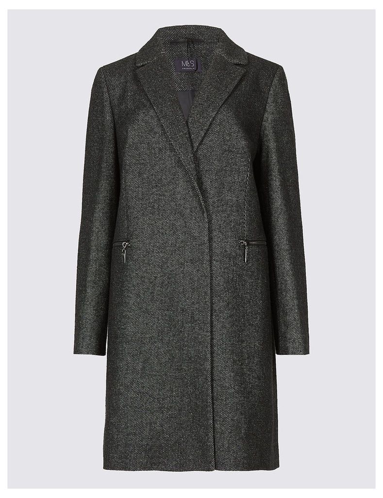 M&S Collection 2 Pocket Textured Coat