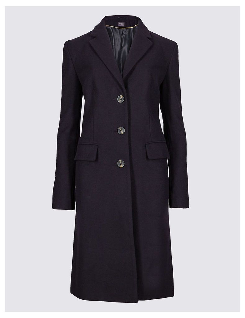 M&S Collection Wool Rich Single Breasted Coat