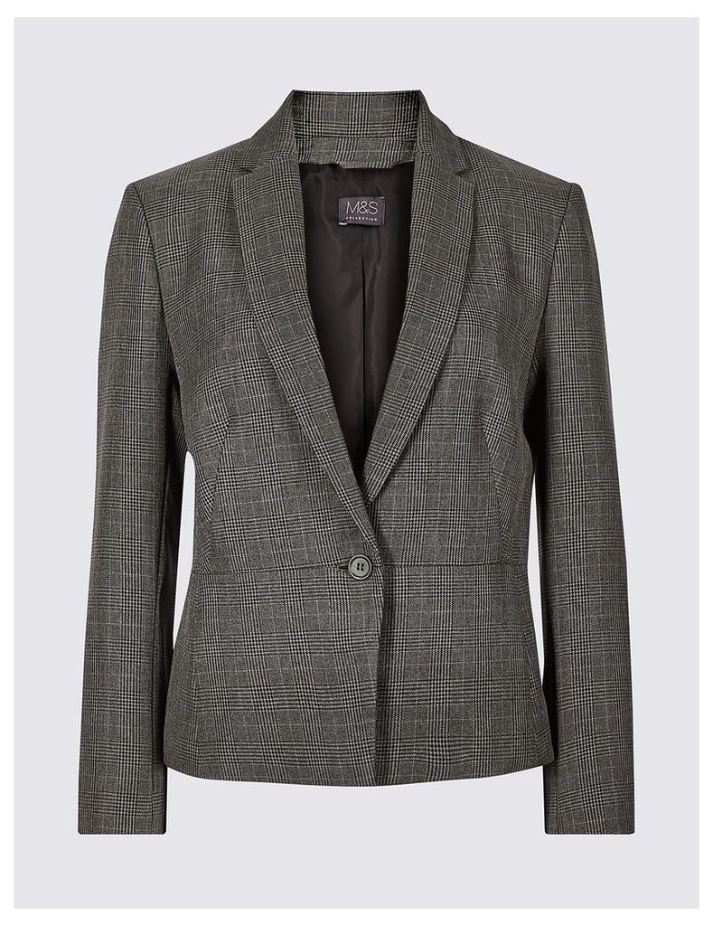 M&S Collection Short Checked Blazer