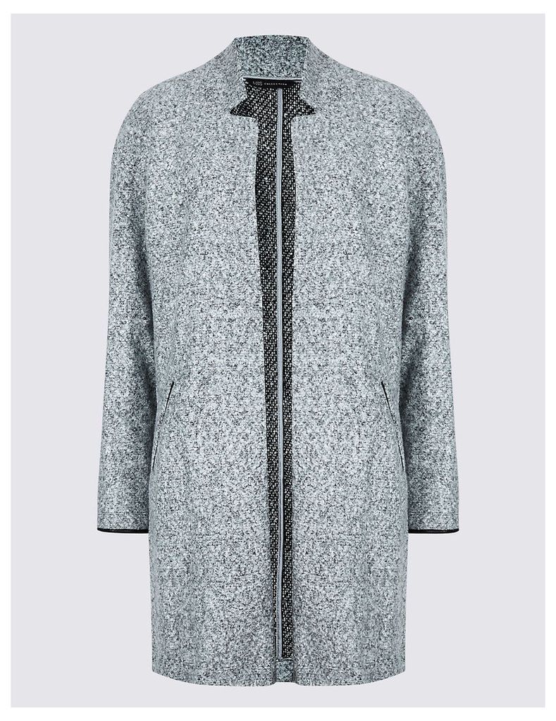 M&S Collection Textured Open Front Coat
