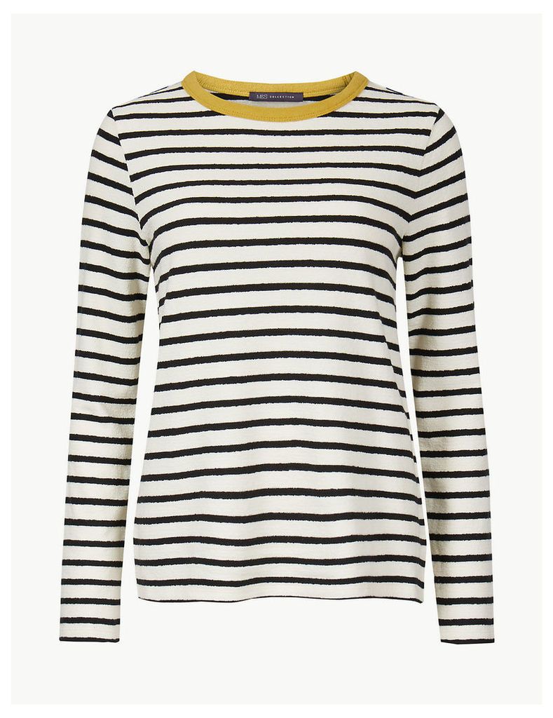 M&S Collection Pure Cotton Striped Regular Fit T-Shirt