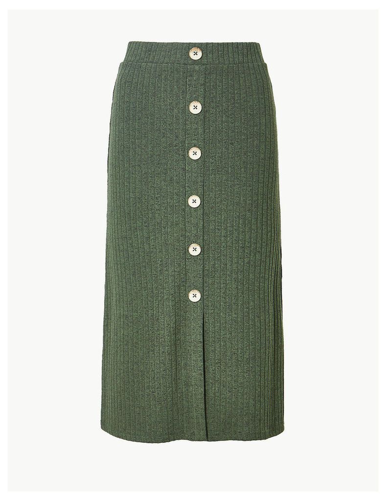 M&S Collection Textured Jersey Pencil Midi Skirt