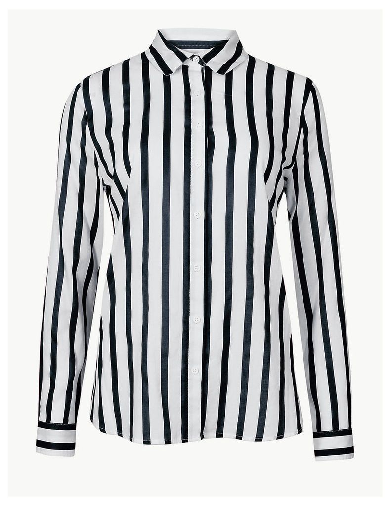M&S Collection Pure Cotton Striped Shirt