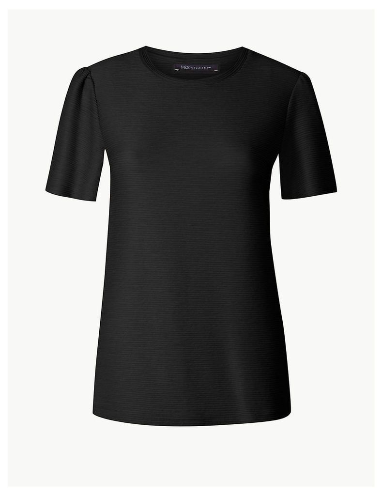 M&S Collection Textured Regular Fit Short Sleeve T-Shirt