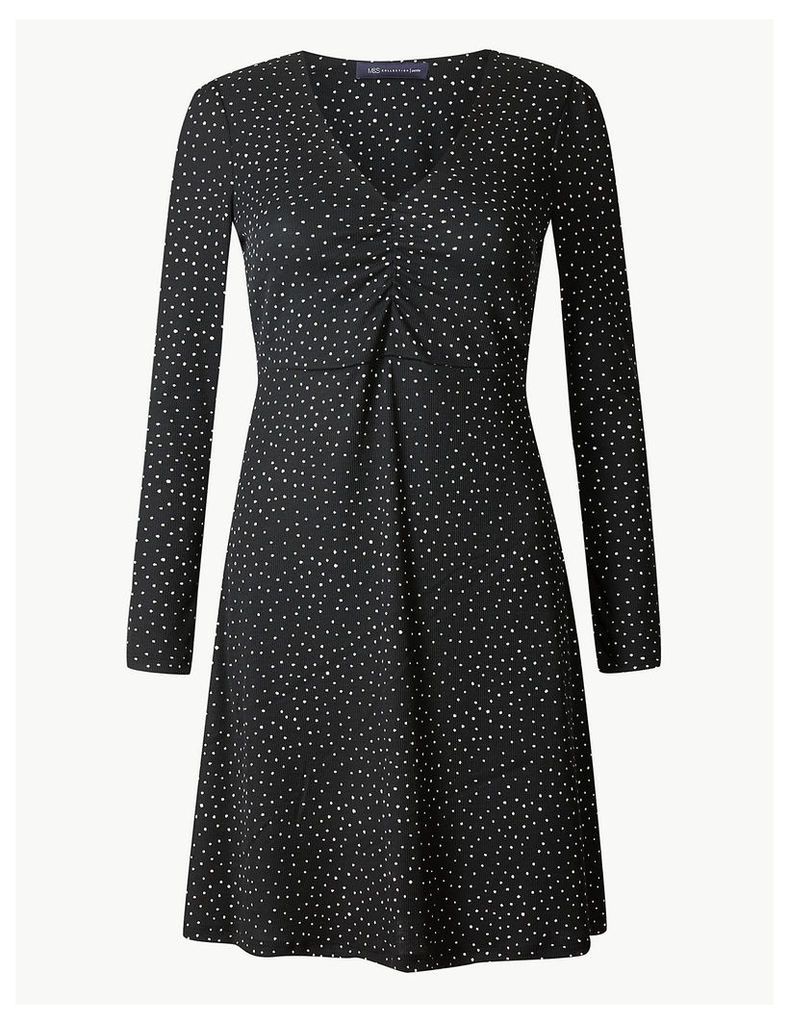 M&S Collection PETITE Polka Dot Fit & Flare Dress