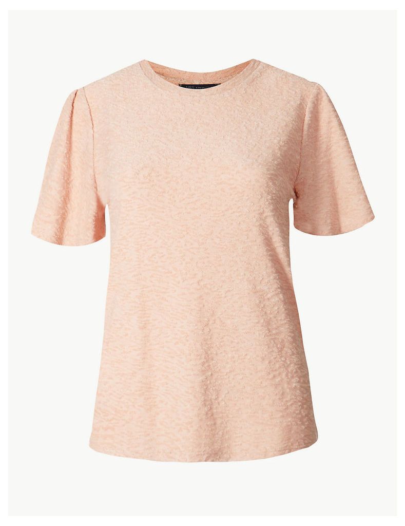 M&S Collection Textured Regular Fit Short Sleeve T-Shirt