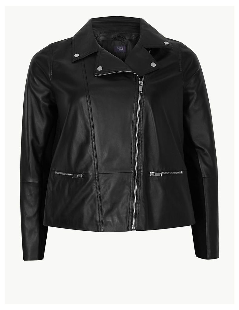 M&S Collection CURVE Leather Biker Jacket