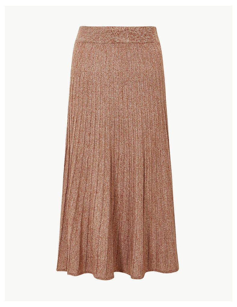M&S Collection Textured Knitted Midi Skirt
