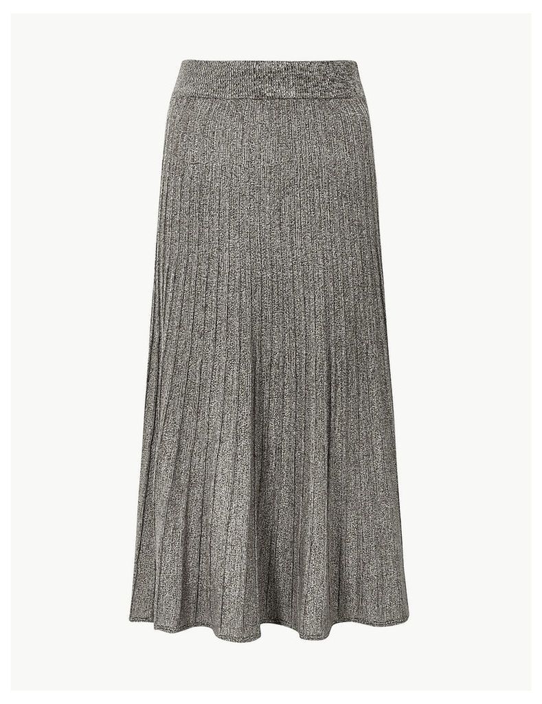 M&S Collection Textured Knitted Midi Skirt