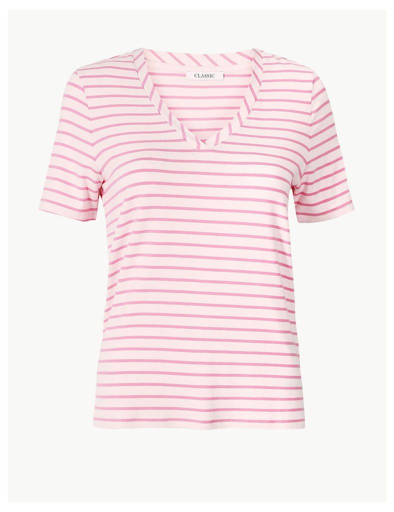M&S Collection Striped Straight Fit T-Shirt