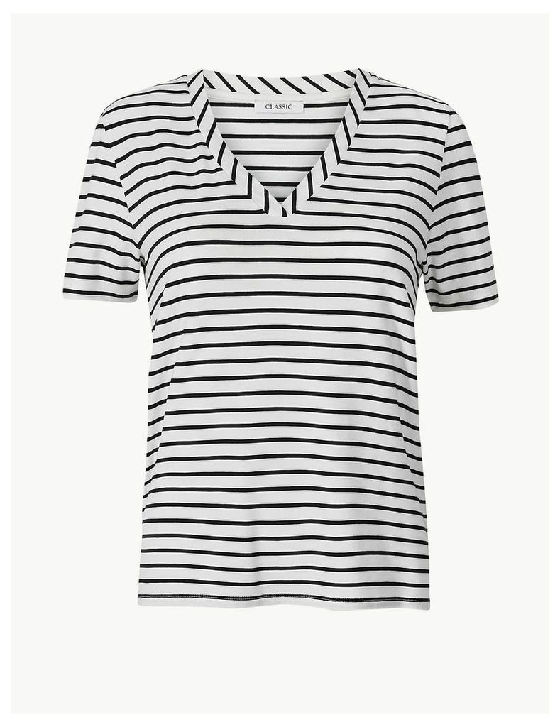 M&S Collection Striped Straight Fit T-Shirt