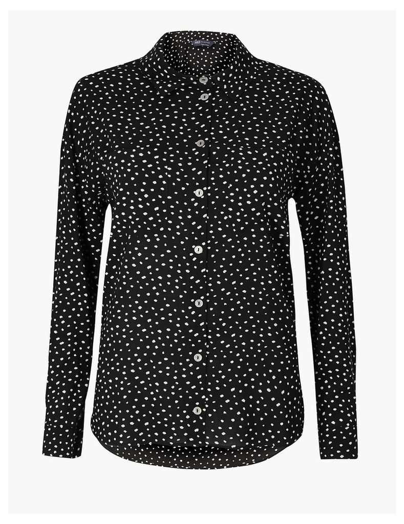 M&S Collection Polka Dot Button Detailed Shirt