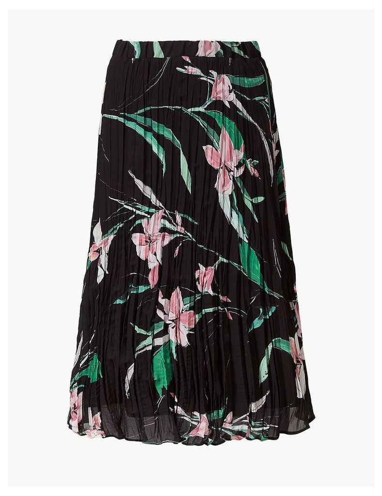 M&S Collection Floral Print Fit & Flare Skirt