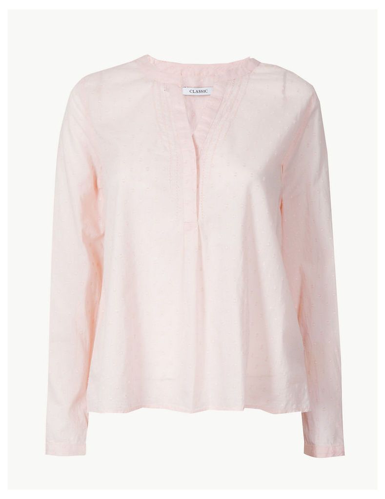 M&S Collection Pure Cotton Textured Blouse