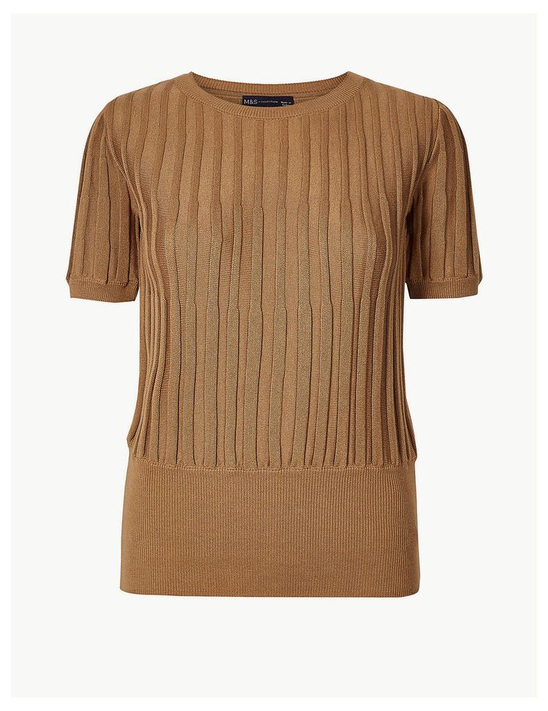 M&S Collection Textured Round Neck Knitted Top