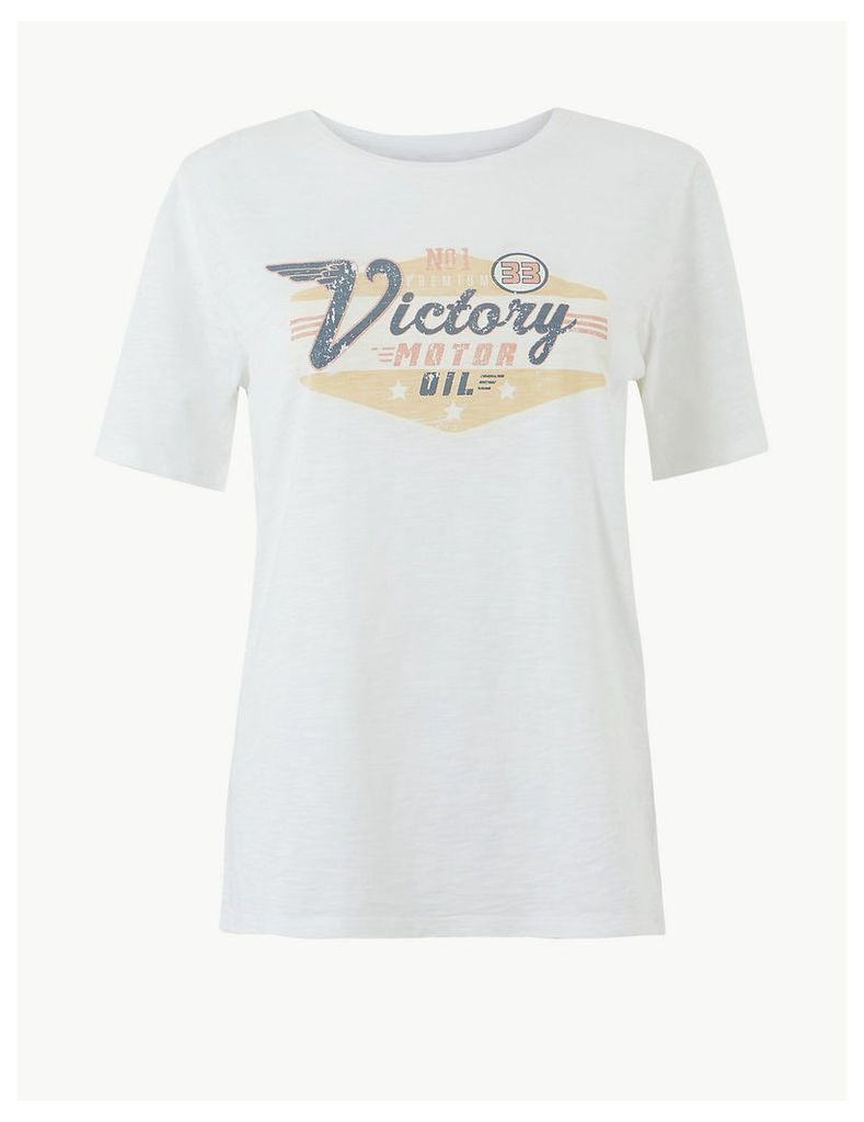 M&S Collection Pure Cotton Victory Regular Fit T-Shirt