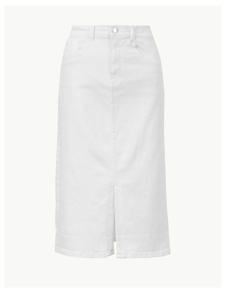 M&S Collection Authentic Split Front Denim Skirt