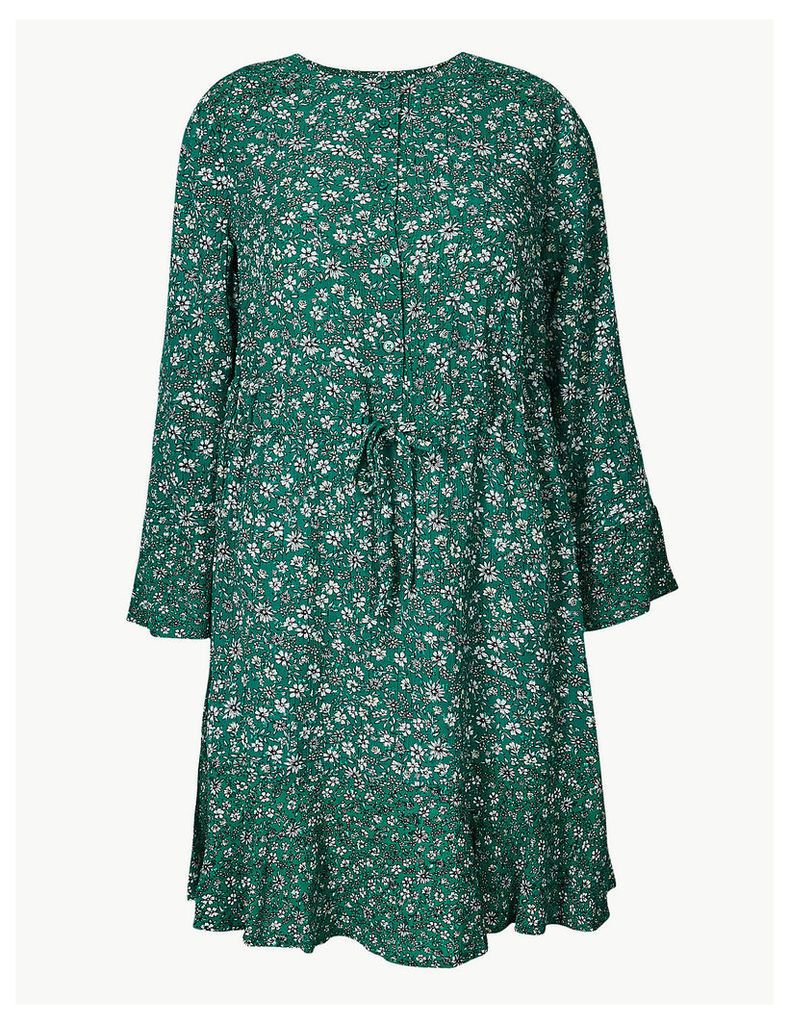 M&S Collection Floral Drawcord Relaxed Mini Dress