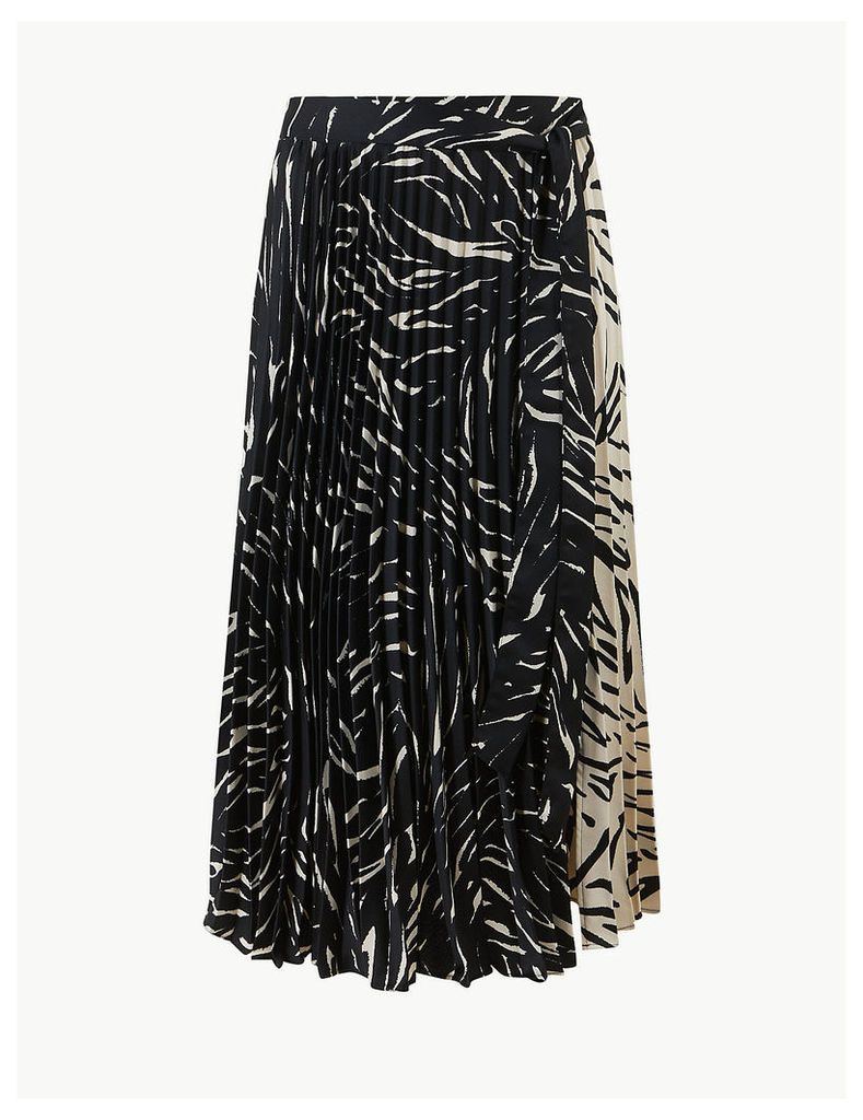 M&S Collection Animal Print Pleated Skirt