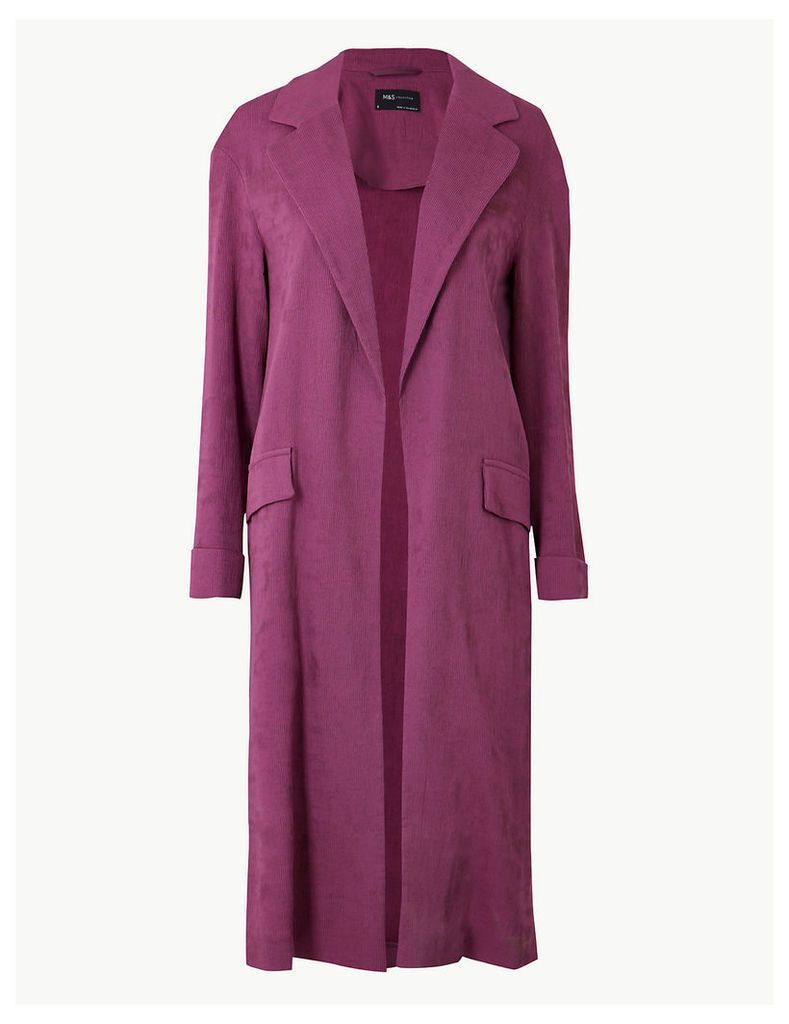 M&S Collection Textured Longline Open Front Duster Coat