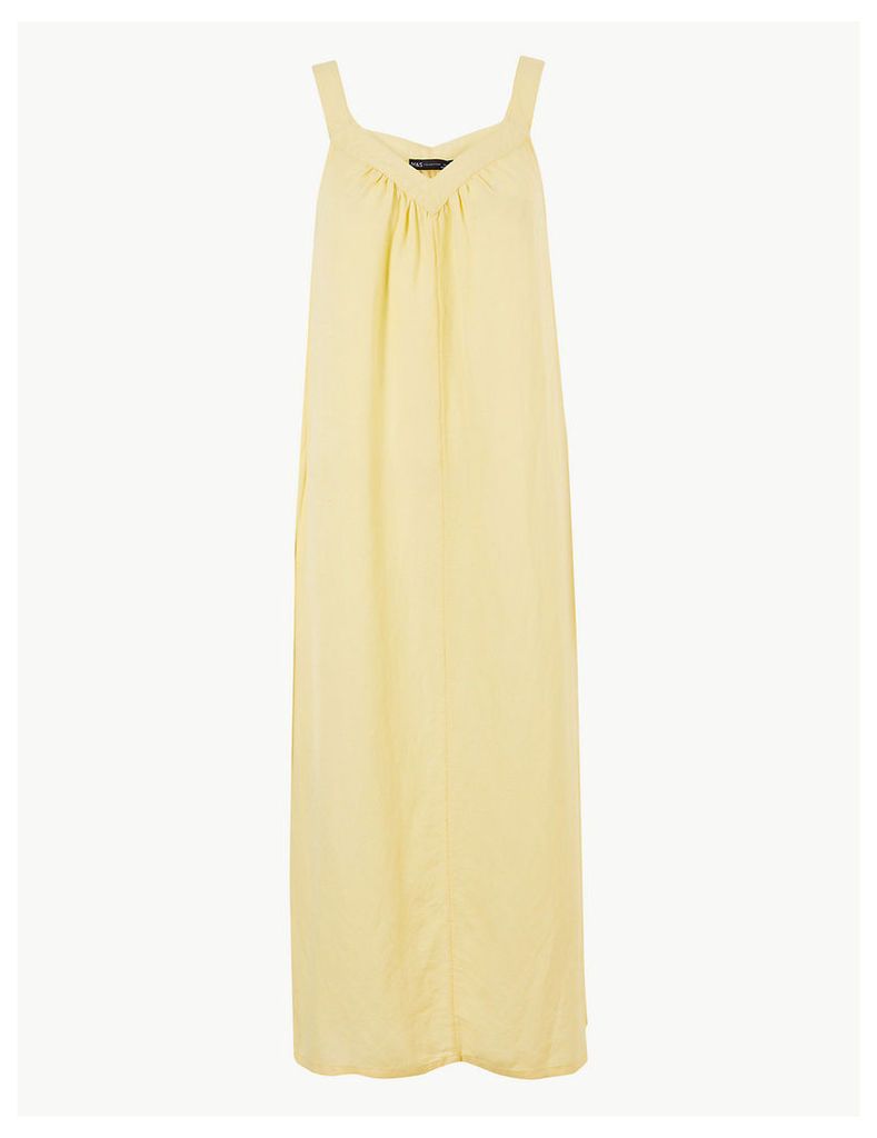 M&S Collection Linen Blend Slip Midi Dress