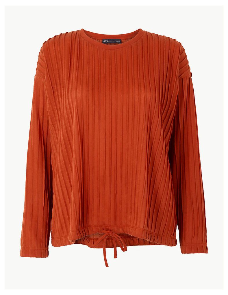 M&S Collection Textured Relaxed Fit Long Sleeve Top