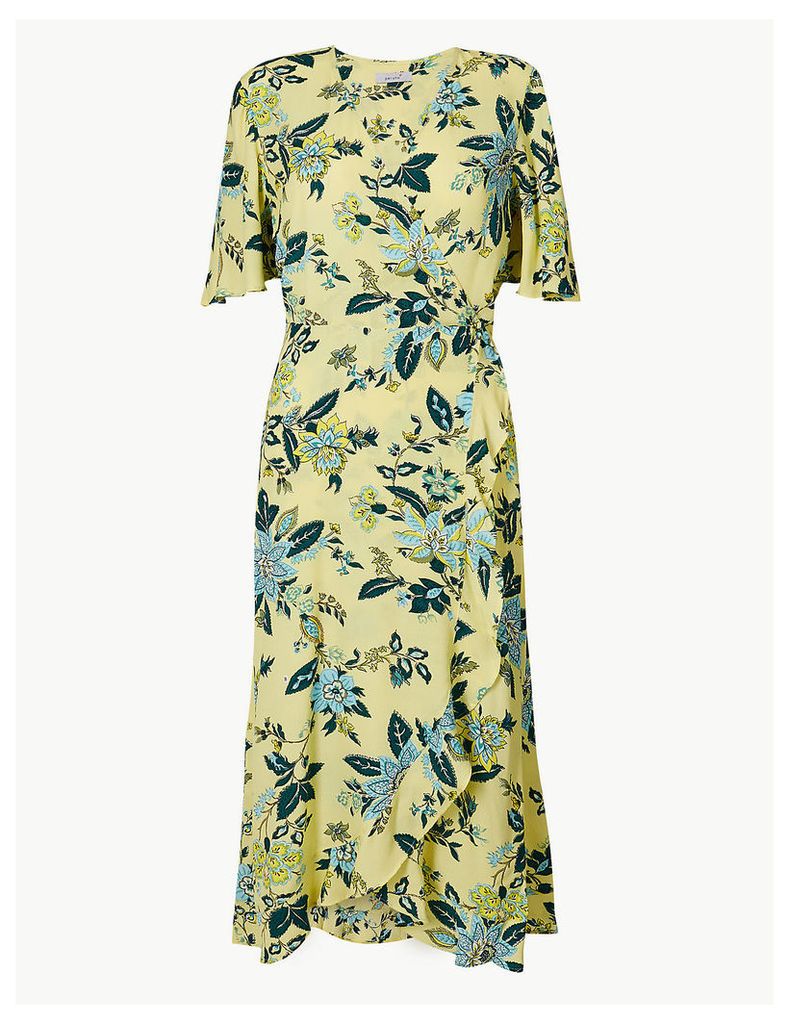 Per Una Floral Print Wrap Midi Dress