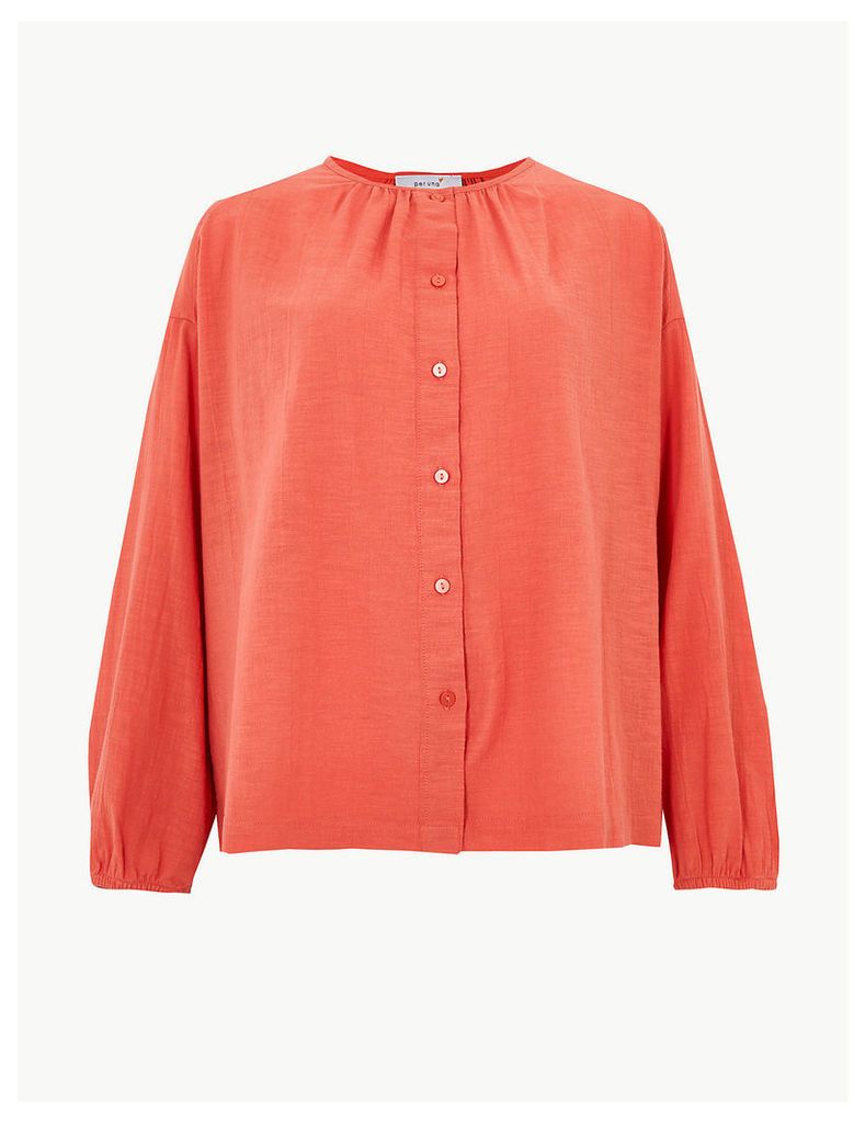 Per Una Pure Cotton Textured Blouse