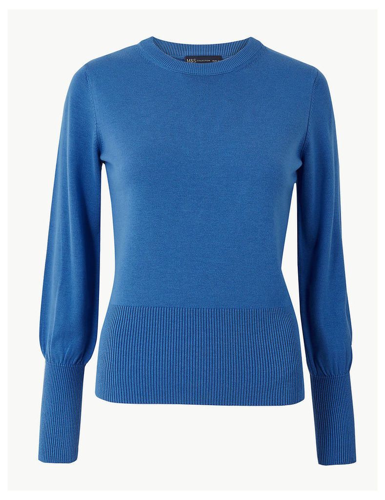 M&S Collection Ribbed Cuff Round Neck Jumper