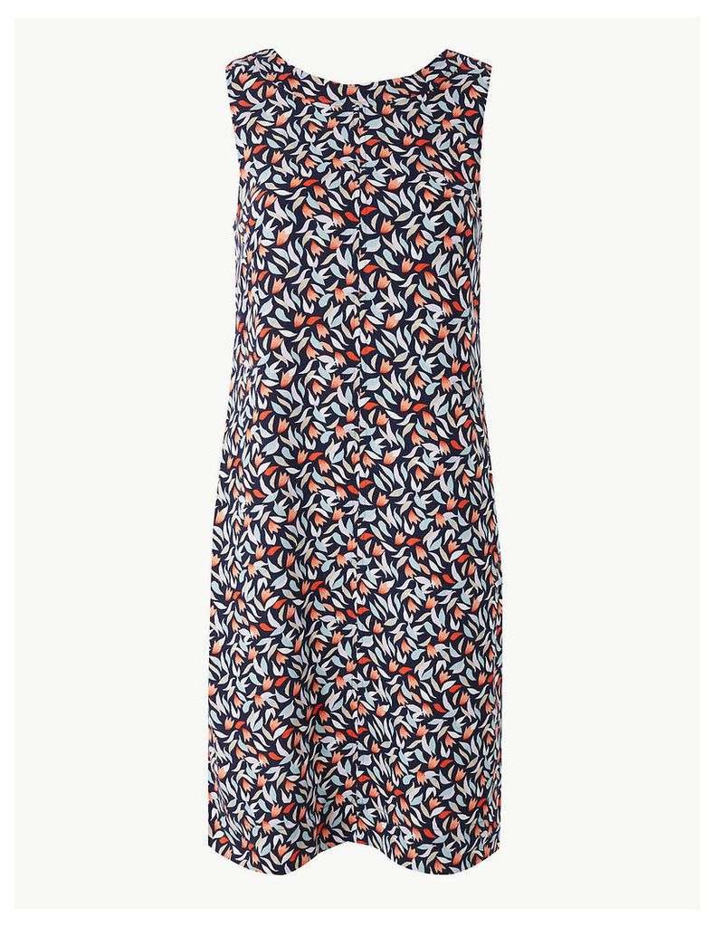 M&S Collection Linen Rich Printed Shift Dress