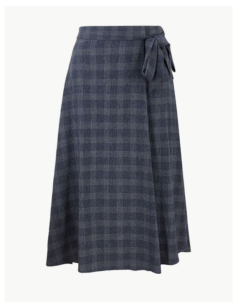 M&S Collection Checked Wrap Skirt
